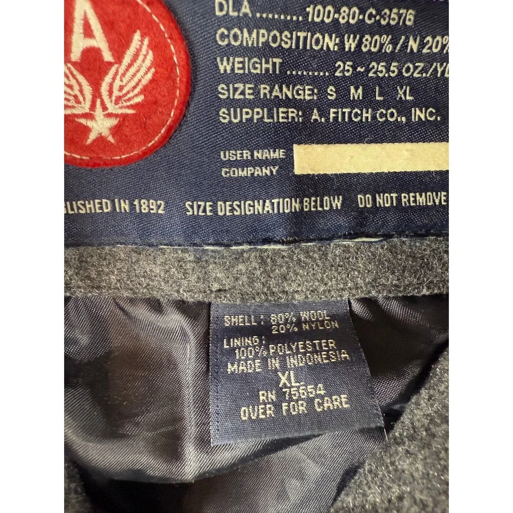 Abercrombie and Fitch Men's Wool Blend  Coat Trench Black Dark Gray XL